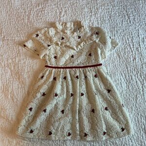 Janie and Jack Embroidered Rose Lace Dress